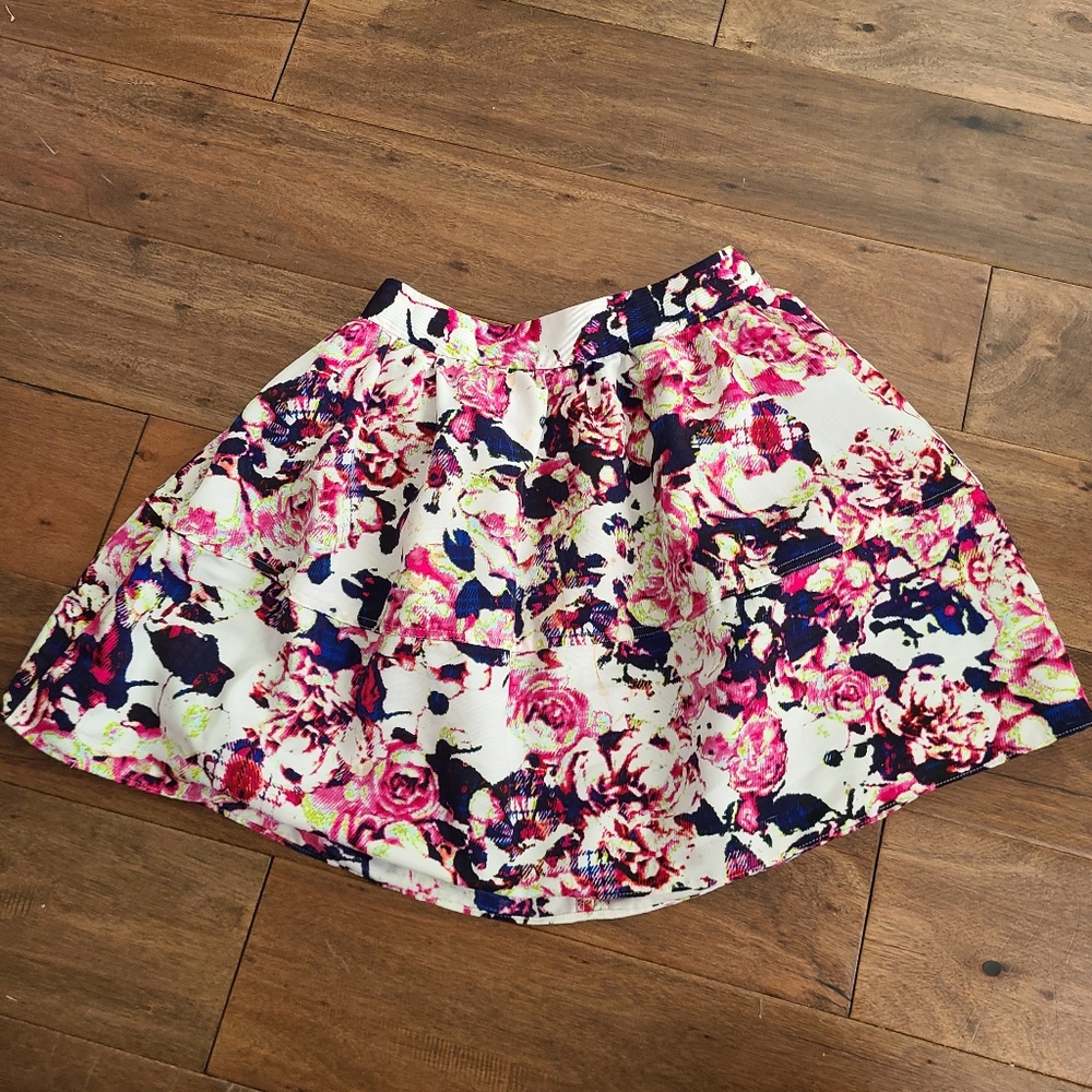 Express Floral Mini Skirt
